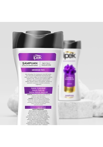 İpek İnce Telli Saçlar İçin Menekşe Özü Şampuan 480 Ml X 3 Adet PKT.IPEK.011