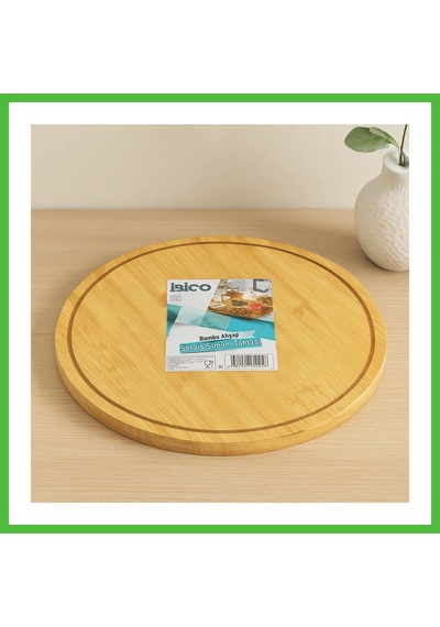 Vaveni Yuvarlak 29.7 Cm Bambu Döner Sunum Tepsisi 360 Arz