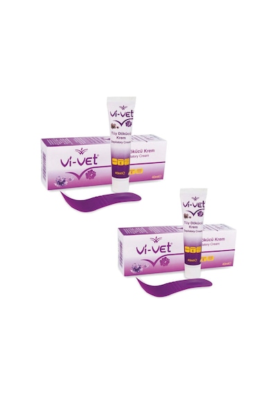 Vi-Vet Hassas Ciltler için Unisex Tüy Dökücü Krem 40 ML x 2