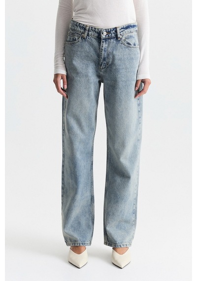 Antioch Yüksek Bel Straight Fit Jean Açık Mavi