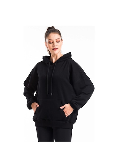 Startmore Caya Kadın Siyah Kapüşonlu Sweatshirt Cy84194 Siyah