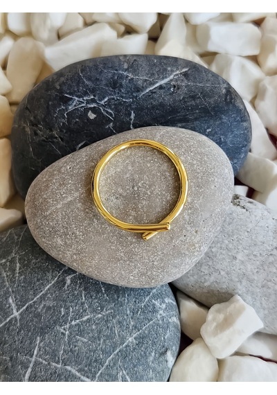 Eva Takı Store Paralel Çubuk Ayarlanabilir Gold Renk Çelik Yüzük Gold