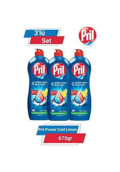 Pril Power Cold Limon 675gr 3'lü Set set-hnkdtj-5176-6125