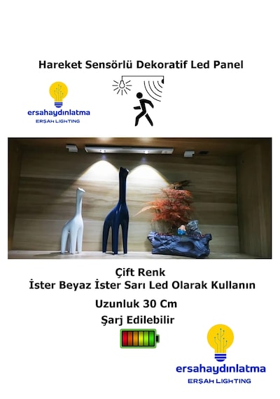 Hareket Sensörlü Şarjlı Led Lamba