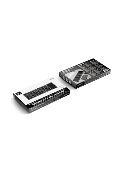 Lenyes Wk110 Num Touch Pad Özellikli Katlanabilir Bluetooth Bağlantılı Kablosuz Klavye Siyah