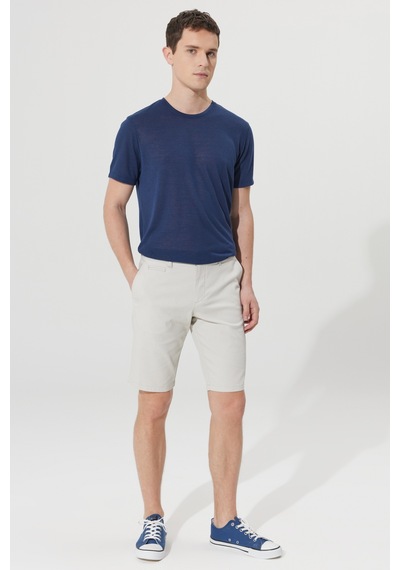 Ac&Co / Altınyıldız Classics Erkek Tas Slim Fit Dar Kesim Yan Cepli Armürlü Şort