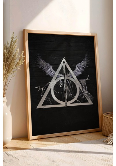Harry Potter Ölüm Yadigarları Çerçeveli Tablo - Lüks Gotik Deathly Hallows Duvar Dekoru Siyah Gümüş Kayın Harry Potter Ölüm Yadigarları Çerçeveli Tablo - Lüks Gotik Deathly Hallows Duvar Dekoru Siyah Gümüş Kayın