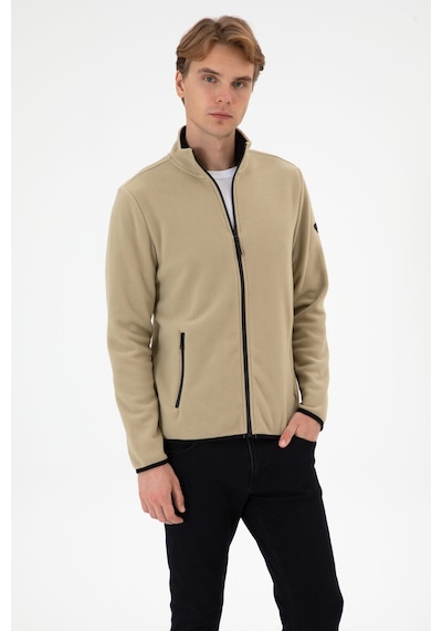 U.S. Polo Assn. Erkek Regular Fit Açık Haki Polar Örme Hırka 50313779-VR183