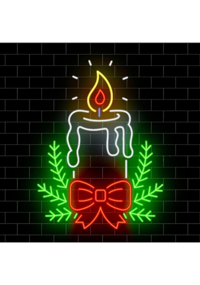 Noel Mum Yılbaşı Temalı Neon Tabela Kırmızı