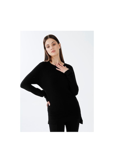 Fashion Friends Bisiklet Yaka Düz Siyah Kadın Kazak 22k0252k1