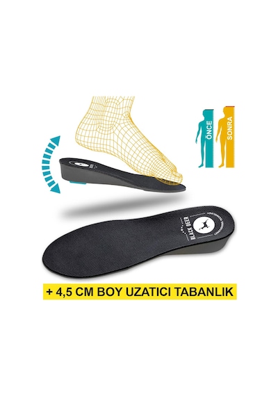 Black Deer Extender 4.5 CM Siyah Boy Uzatıcı Tabanlık - Siyah