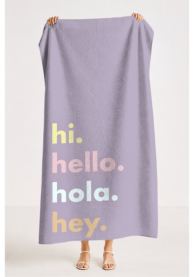 Hi Hello Tipografik Lila Plaj Havlusu-pastel Minimalist Havuz Deniz Banyo Hızlı Kuruyan Sahil Örtüsü Sessiz Yakamoz Hi Hello Tipografik Lila Plaj Havlusu-pastel Minimalist Havuz Deniz Banyo Hızlı Kuruyan Sahil Örtüsü Sessiz Yakamoz