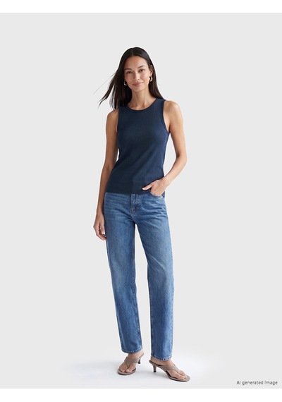 Lcw Comfort Lacivert Bisiklet Yaka Kadın Atlet