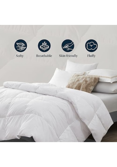 300 İplik Sayısı Beyaz Kuş Tüyü Fiber Mevsimler Sıcak Yorgan, Tamam/kraliçe Diğer