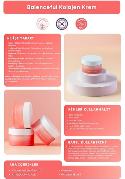 Celleanser Yoğun Nemlendirici   Kolajen Bakım Kremi 50 ML