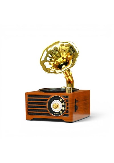 Rt-603a Gramafon Mini Nostalji Radyo,bluetooth Nostaljik Trend Radyo