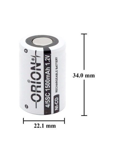 Orion 1500 mAh 1.2 V 4/5SC Boy Ni-CD Industrial Şarj Edilebilir Pil