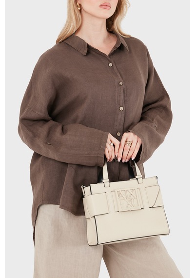 Via Dante % 100 Keten Oversize Yarı Transparan Gömlek Bayan Gömlek 7697 Kahve