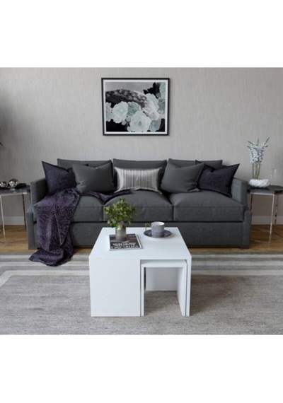 Decormet Ortanca Sehpa Beyaz Beyaz