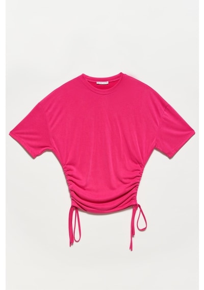 DİLVİN Yan bağcıklı tshirt-PEMBE Pembe