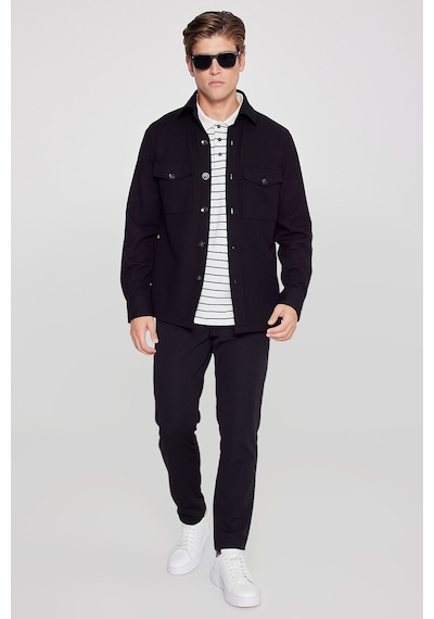 AC&Co / Altınyıldız Classics Erkek Sıyah Slim Fit Dar Kesim Beli Bağlamalı Çizgili Yan Cepli Casual Jogger Pantolon Siyah AC&Co / Altınyıldız Classics Erkek Sıyah Slim Fit Dar Kesim Beli Bağlamalı Çizgili Yan Cepli Casual Jogger Pantolon Siyah