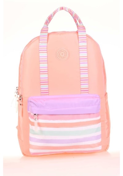 Kaukko Double Stripe Sırt Çantası Salmon K1766