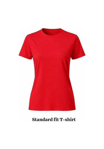 Kadın Kırmızı Basic Pamuk T-shirt Kırmızı