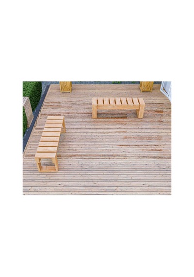Doğal Ahşap Bench Bank Bej Bej