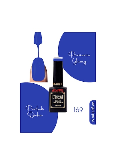 Adanil 15 ML Misyul Profesyonel Kalıcı Oje Saks Mavi No:169