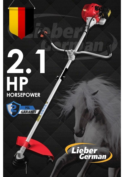 Lieber German LTC9900 Yan Tipi Benzinli 2x Çapalı Ot Çalı Çim Biçme Tırpan Makinesi