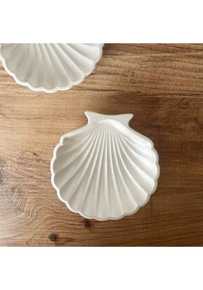 Dekoratif İstiridye Takılık Döküm Seramik Tozu El Boyaması