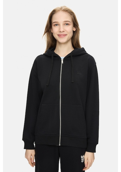 Ucla Vıvıana Siyah Kapüşonlu Baskılı Fermuarlı Standard Fit Kadın Sweatshirt Siyah