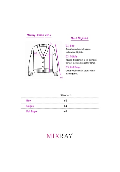 Mixray 7017 Kadın Yün Karışımlı Oversize Çizgili Triko Hırka Bordo
