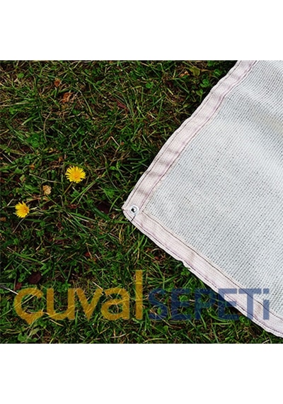 Çuval Sepeti %95 Gölgelik File Krem Renk Kolon + Kuşgözlü