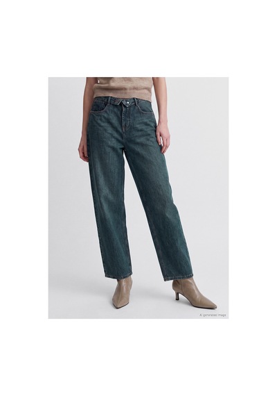 LC Waikiki Alıta Cıty Farkıyla Lcw Jeans İndigo Denim Düz Baggy Fit Yüksek Bel Daralan Paça Kadın Jean Pantolon İndigo - 925399578 İndigo