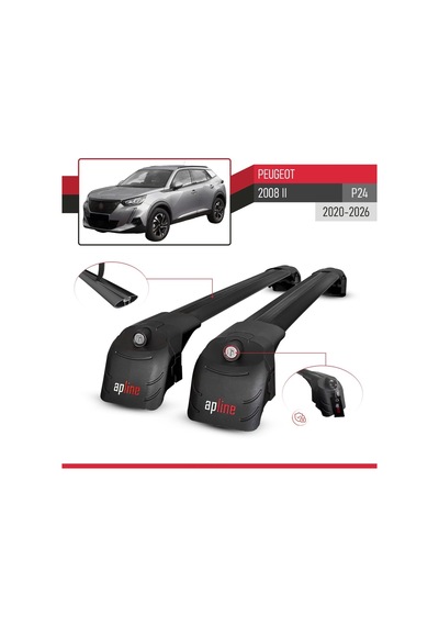 Accessorypart Peugeot 2008 2020 Ve Sonrası İle Uyumlu Ace-2 Ara Atkı Tavan Barı Siyah