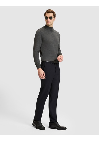 Pierre Cardin Koyu Gri Melanj Slim Fit Basic Kazak 50331459-vr128