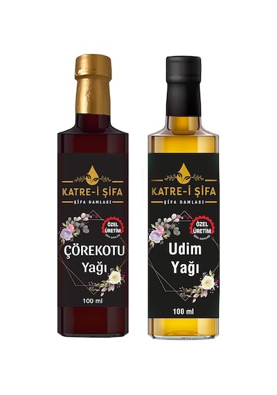 Katre-i Şifa Özel Üretim Soğuk Sıkım Çörek Otu Yağı 100 ML + Saf Udim Yağı 100 ML