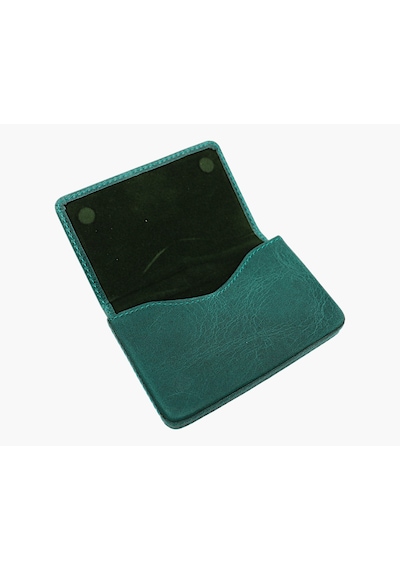 Westpolo Eskitme Hakiki Deri Unisex Tek Bölmeli Kartlık - Turkuaz Yeşil Turkuaz Yeşil