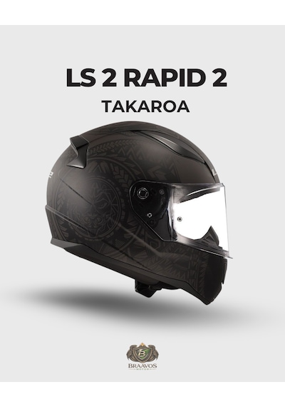 Ls 2 Rapid 2 Takaroa Mat Siyah Kask Açık Kahverengi