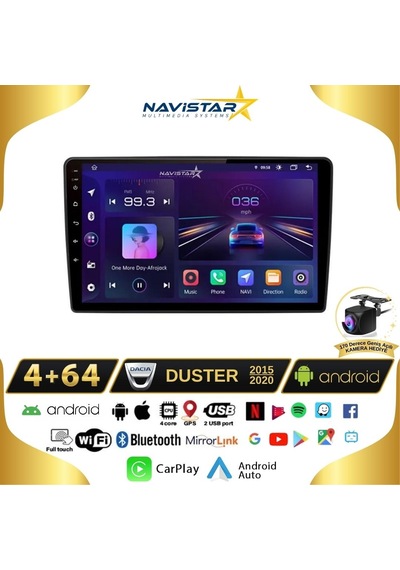 Dacia Duster 2015-2020 Model 4gb + 64gb Android 13 Kablosuz Carp