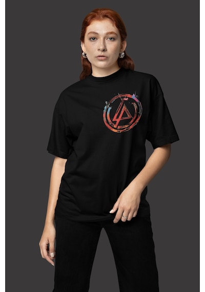 Sevbano Linkin Park Sırt Baskılı Unisex Oversize Müzik Grubu Tişört Siyah
