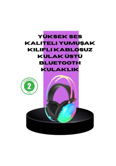Rgb Aydınlatmalı Kablosuz Bluetooth Oyuncu Kulaklığı