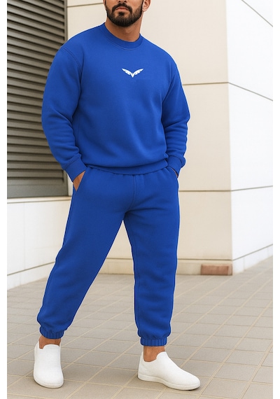 Wings Eşofman Takımı Sweatshirt Jogger - Saks Mavi Baskılı Oversize Şardonlu Bisiklet Yaka Saks Mavi Wings Eşofman Takımı Sweatshirt Jogger - Saks Mavi Baskılı Oversize Şardonlu Bisiklet Yaka Saks Mavi