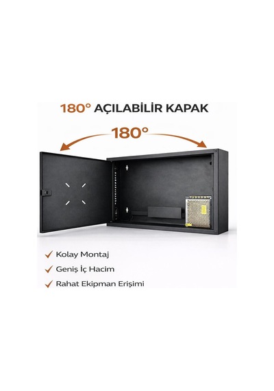 Fury Dvr Nvr Kamera Kayıt Cihazı Kabini 45x35x10 Cm Metal Duvar Tipi Güvenlik Kabini