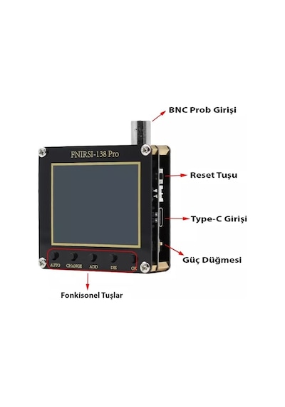 Fnirsi 2.4 Inç 138PRO El Tipi Taşınabilir Osiloskop
