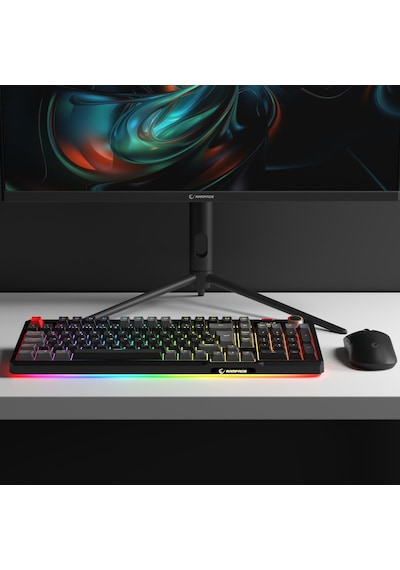 Loyal Pro Siyah/gri 3 Bt + 2.4 Ips Ekranlı Red Switch Rgb Mekanik Kablosuz Klavye