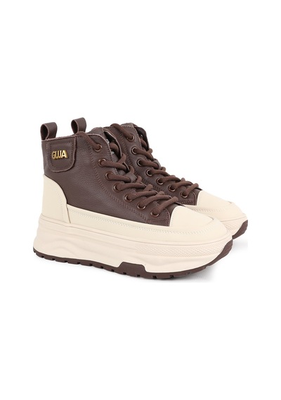Guja Kadın Bot 336-1 Kahverengi Bej Garnili Bağcıklı Yüksek Kalın Platform Taban Rahat Günlük Kışlık Sneaker Bootie Kahve Guja Kadın Bot 336-1 Kahverengi Bej Garnili Bağcıklı Yüksek Kalın Platform Taban Rahat Günlük Kışlık Sneaker Bootie Kahve