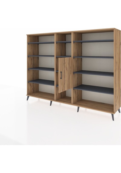 Hyperion Dolap 12 Raflı Tek Kapaklı 220x44x163 Çam-çam/antrasit Çam-çam/antrasit Hyperion Dolap 12 Raflı Tek Kapaklı 220x44x163 Çam-çam/antrasit Çam-çam/antrasit