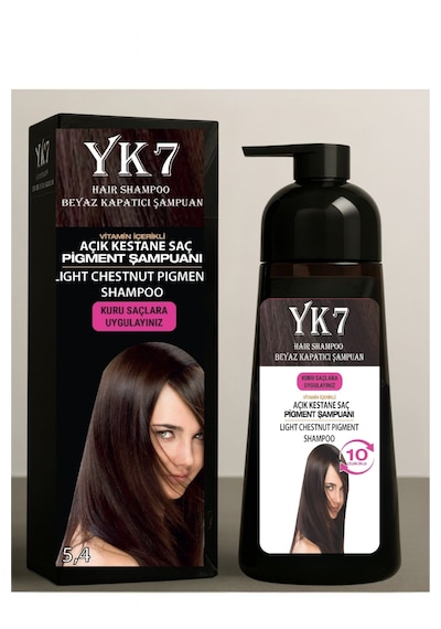 Yk7 Kozmetik Açık Kestane 5.4 Beyaz Kapatıcı Şampuan 300 ML